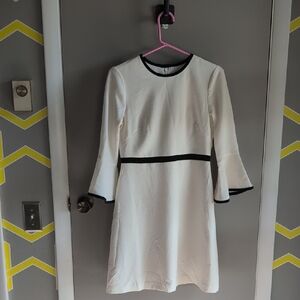 Eliza J White and Black Bell Sleeve Dress